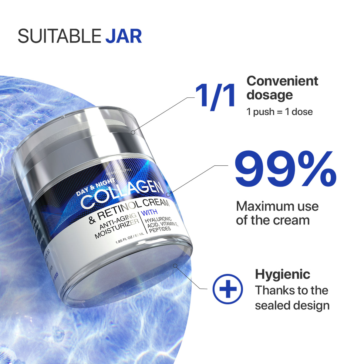 Collagen Cream for Face and Body with Retinol for Day and Night Nutrition - REMEDIAL Sale